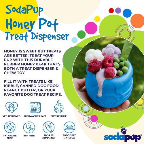 Honey Pot Durable Pup-X Rubber Treat Dispenser & Enrichment Toy