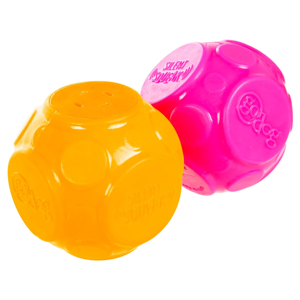 goDog Silent Squeaker Ball 2-Pk