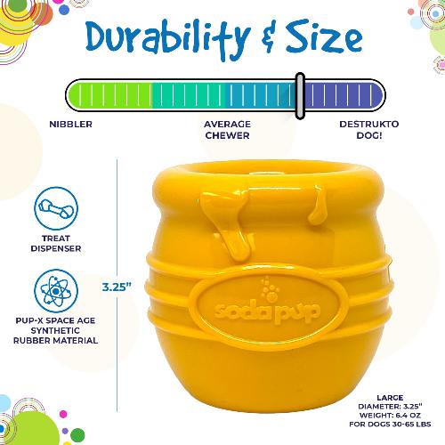 Honey Pot Durable Pup-X Rubber Treat Dispenser & Enrichment Toy