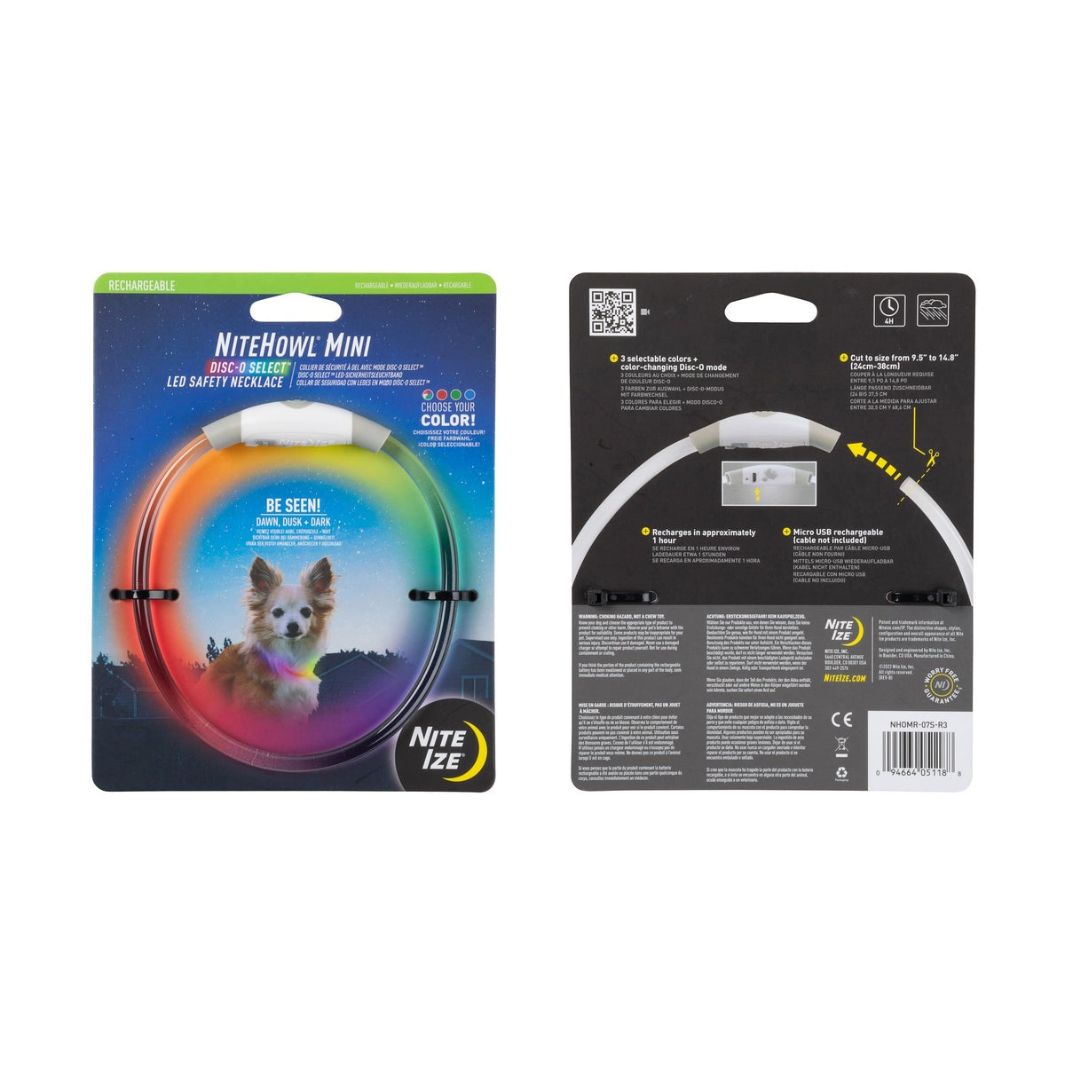 NiteHowl Rechargeable LED Safety Necklace - Disc-O Select