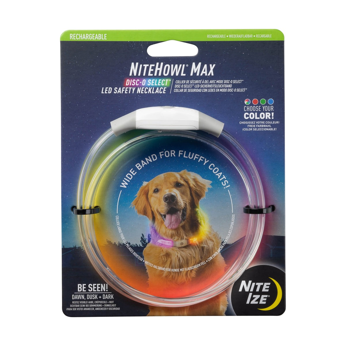 NiteHowl Max Rechargeable LED Safety Necklace - Disc-O Select