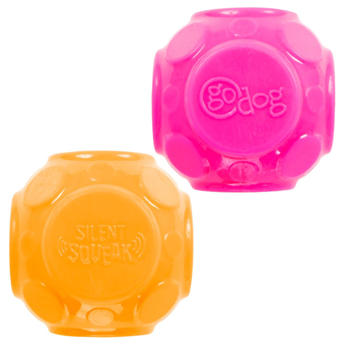 goDog Silent Squeaker Ball 2-Pk